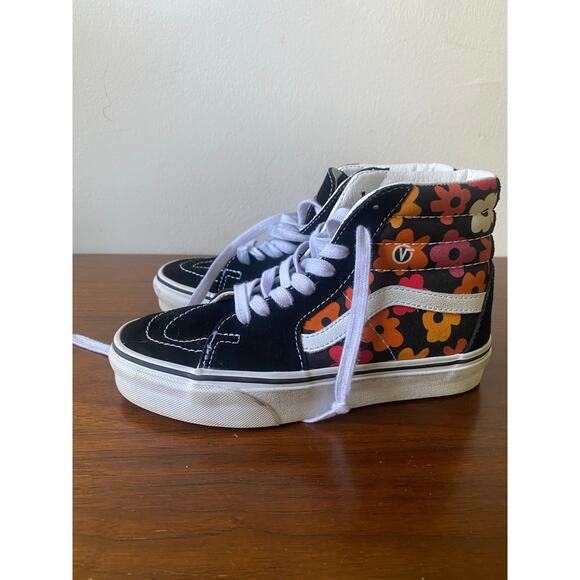 Vans Sk8-Hi Flower Black/Multi sneakers 5 Womens - Picture 3 of 6